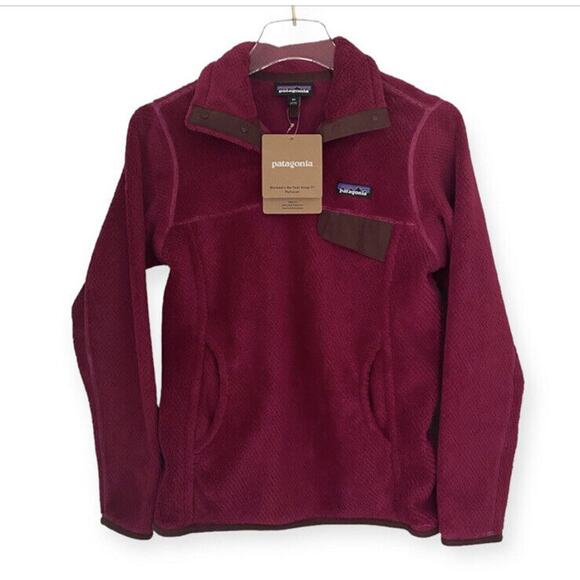 NWT Patagonia Re-Tool Snap-T Pullover Sweater Slim Fit Women XS Plum Cabincore - Picture 4 of 9
